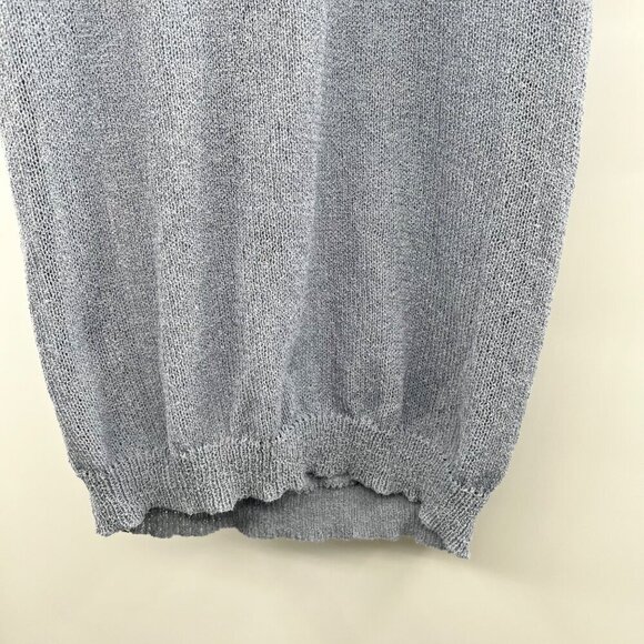 C+D+M Women's Sleeveless Button Back Knit Sweater Blue Gray Size Large - Picture 5 of 8